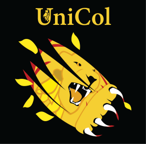 text "unicol", roaring lion