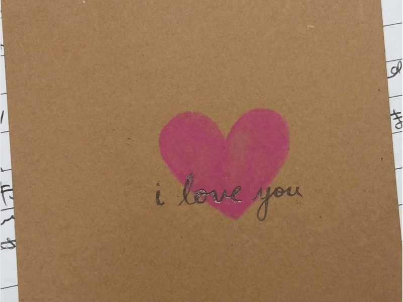 i love you over a heart