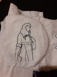 embroidered portrait